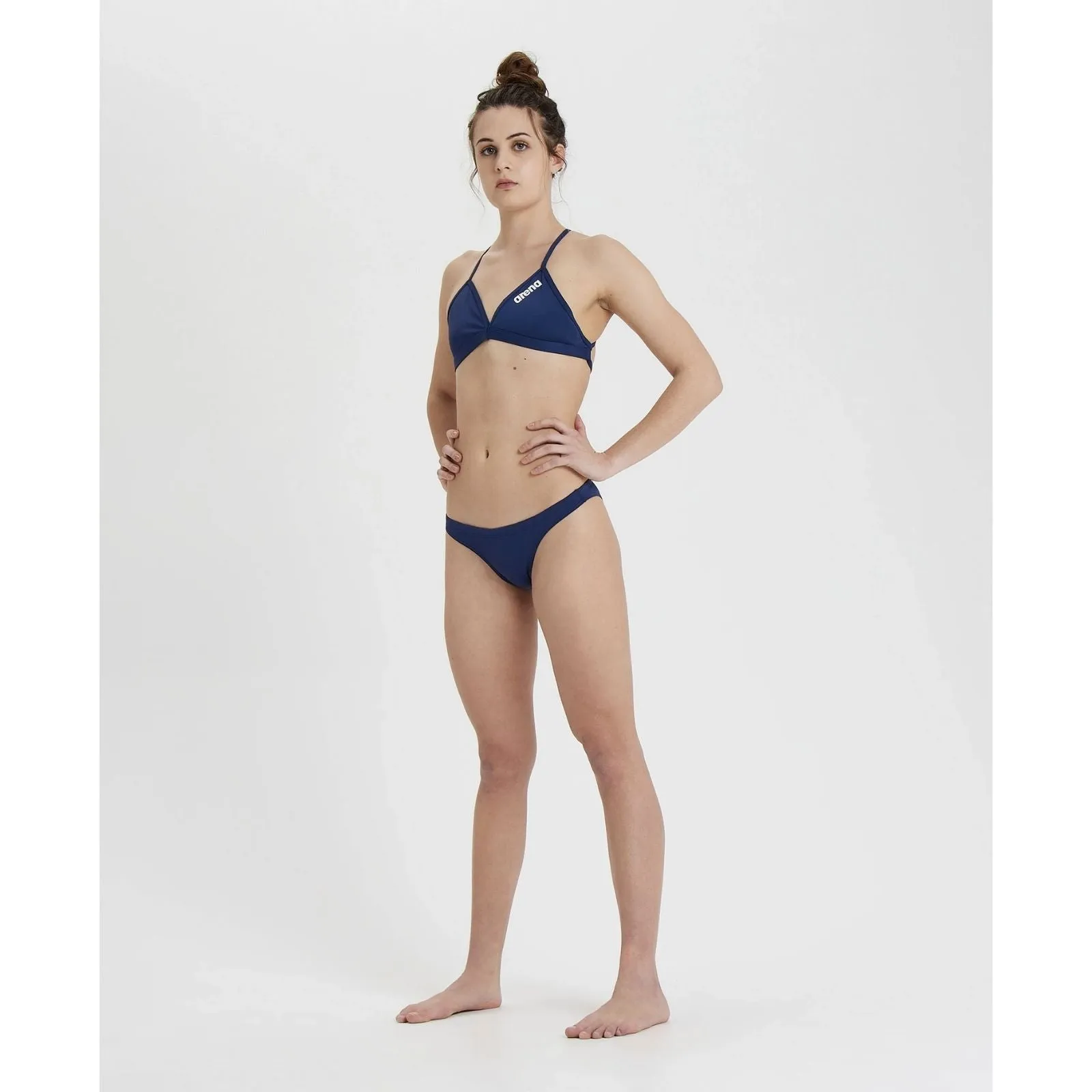 WOMEN'S SOLID TIE BACK BIKINI TOP - NAVY