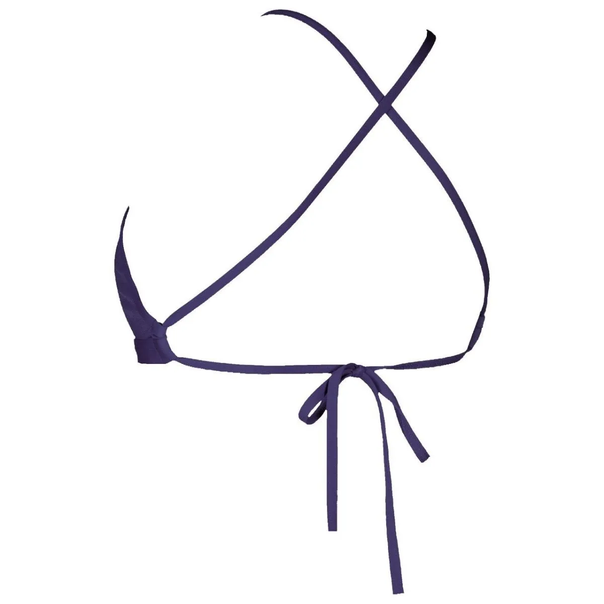 WOMEN'S SOLID TIE BACK BIKINI TOP - NAVY