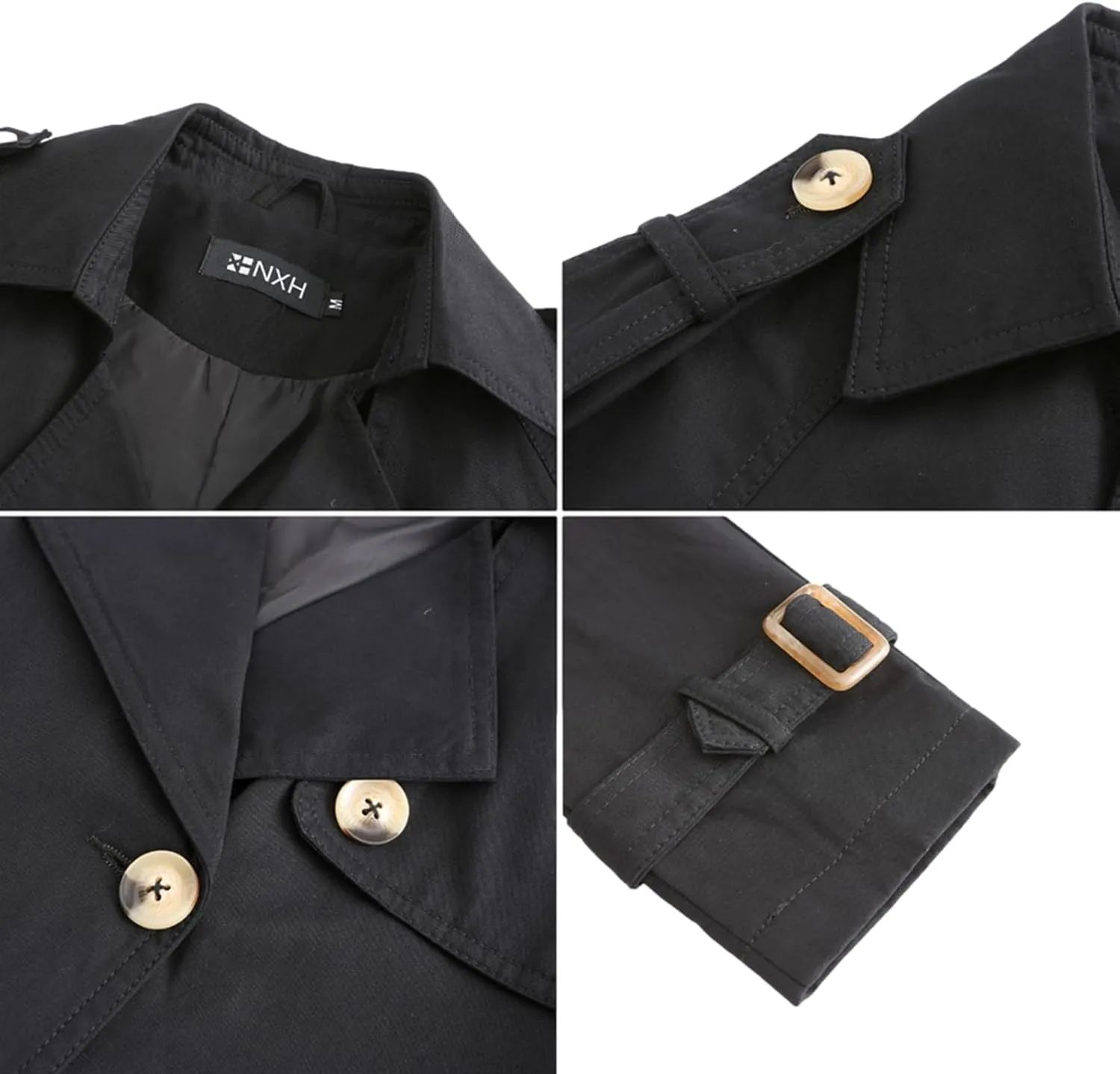 Women's Trench Coats Double Breasted Overcoat Belted Outerwear Jacket