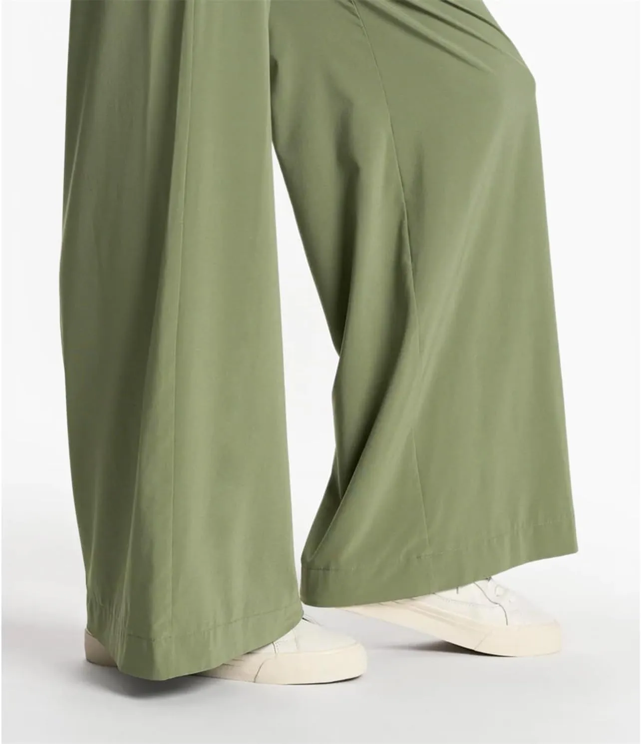 Womens Wide Leg Pants Summer Flowy Palazzo Casual High Waist Elastic Pants Beach Vacation Trousers with Pockets