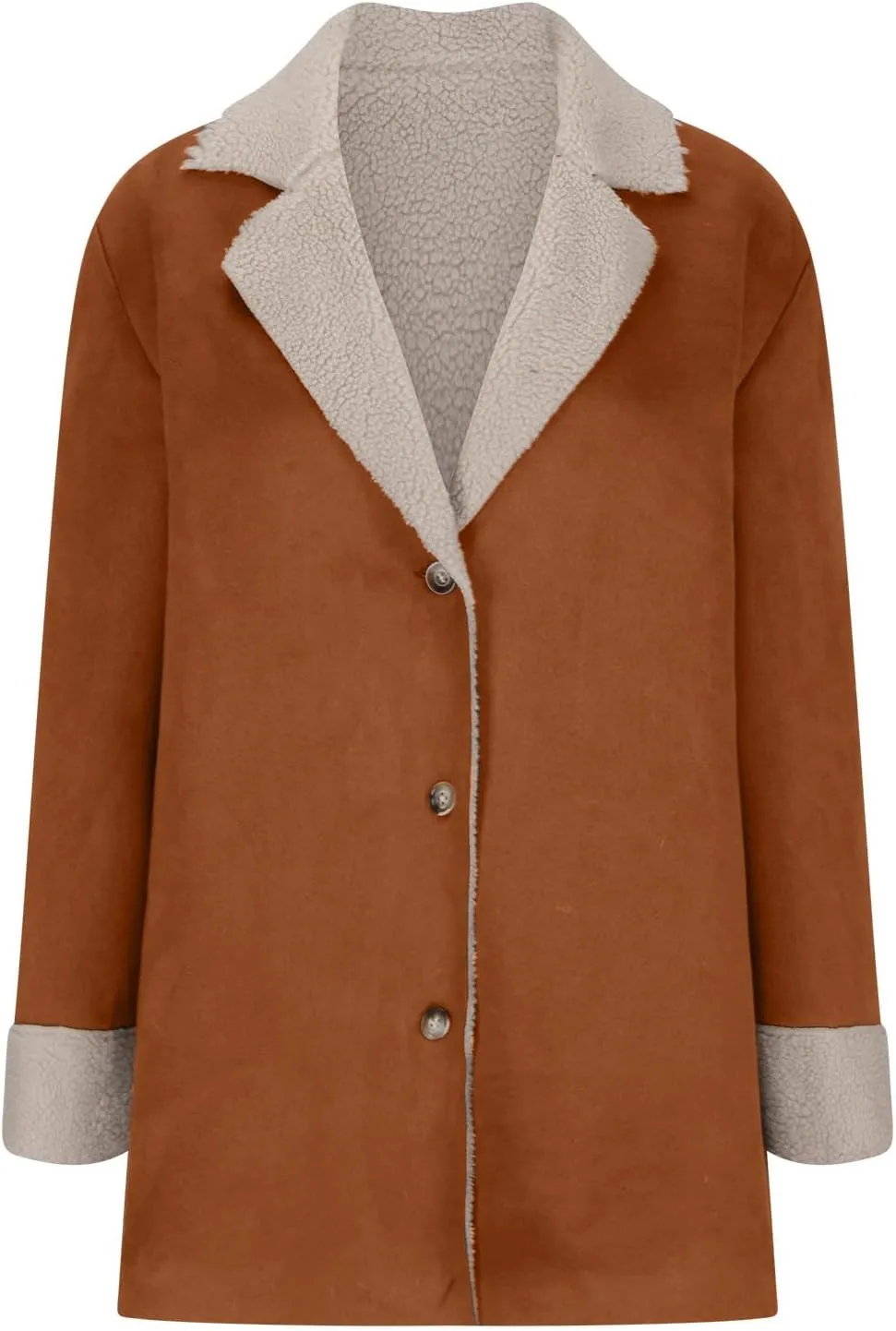 Womens Winter Coats Fleece Fuzzy Sherpa Lined Jackets Notch Lapel Pea Trench Coats Warm Overcoat Fashion Fall Outfits