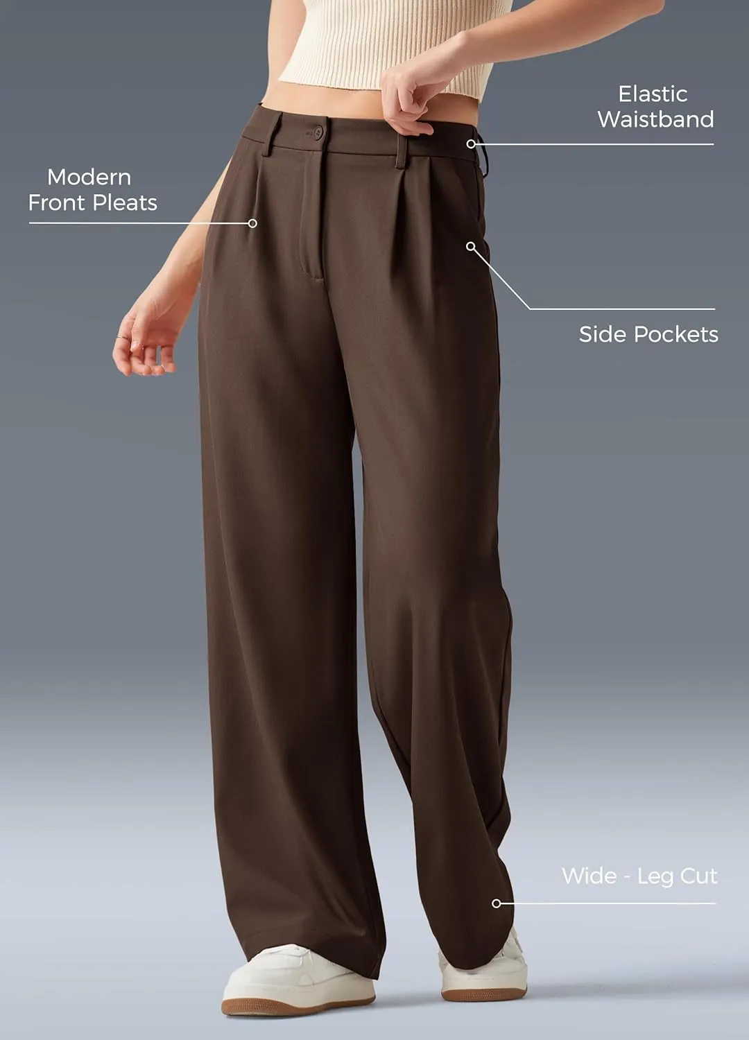 Women's Work Pants Wide Leg 2025 Dress Pants Casual Slacks Office Pants High Waisted with Pockets 28"/30"/32"