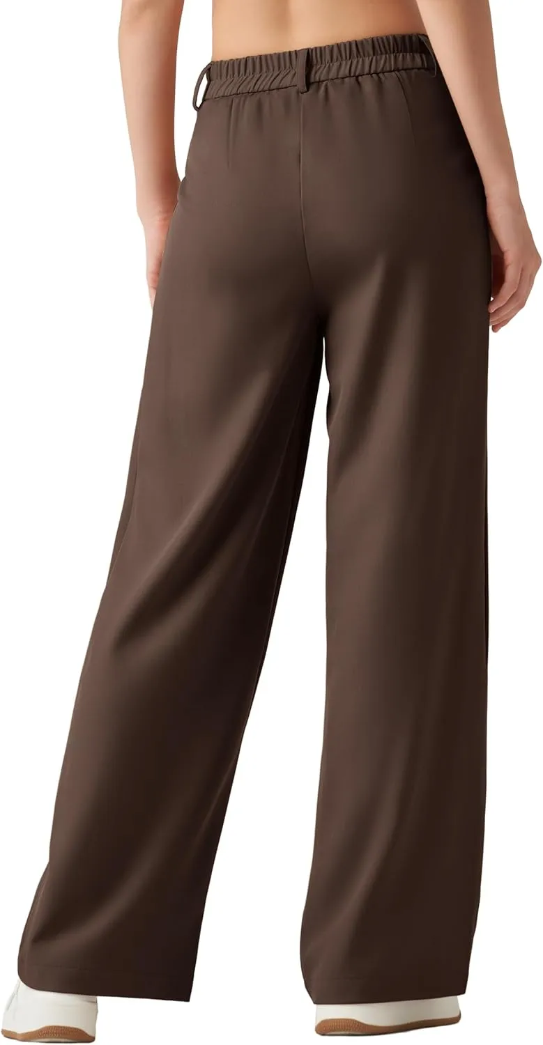 Women's Work Pants Wide Leg 2025 Dress Pants Casual Slacks Office Pants High Waisted with Pockets 28"/30"/32"