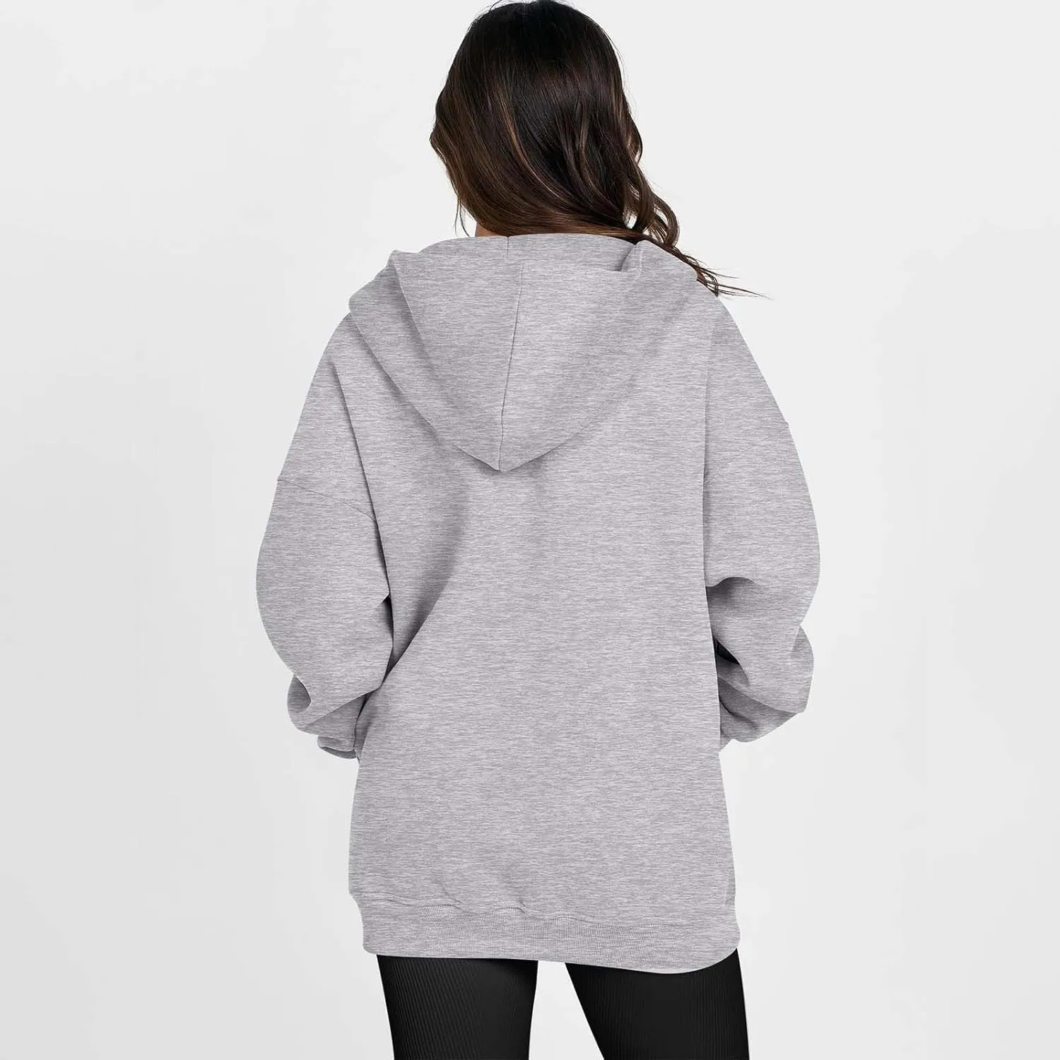 Womens Zip Up Y2K Hoodie Dressy Casual Long Sleeve Shacket Classic Loose Fit Shirt Fall Winter Jackets with Pockets