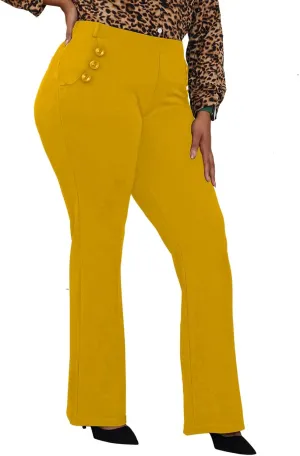 Wrinkle-Free Stretch Dress Pants Plus Size for Women Pull-on Pant Ease into Comfort Office Pant